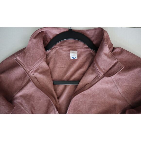 Old Navy 724652 Women's Sz S Mauve Heather CloudComfy Cropped 1/4 Zip Pullover - Picture 3 of 11